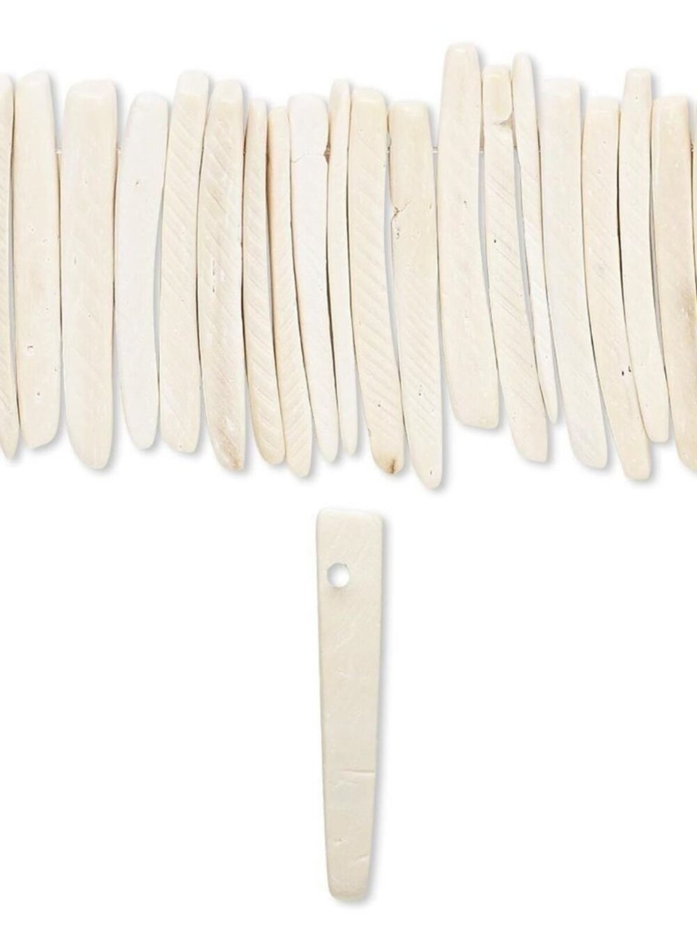 Philippines Coconut Palm Wood Bleached 25x4mm Dagger Stick Beads 20 pcs